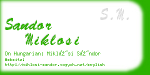 sandor miklosi business card